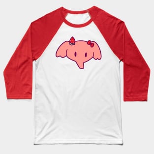 Strawberry Elephant Face Baseball T-Shirt